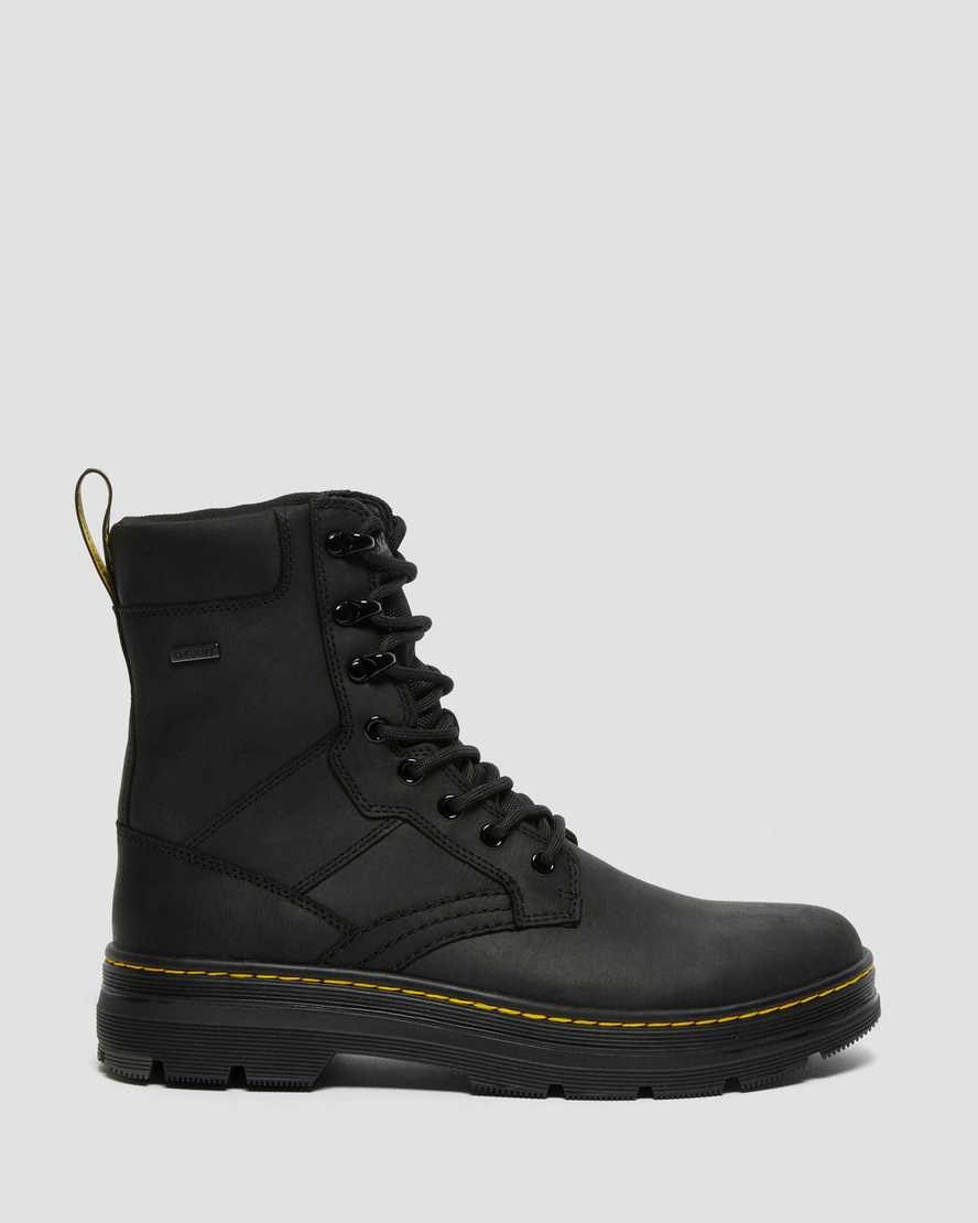 Dr Martens Iowa Waterproof Poly Men's Ankle Boots Black Republic | UYXJWR285