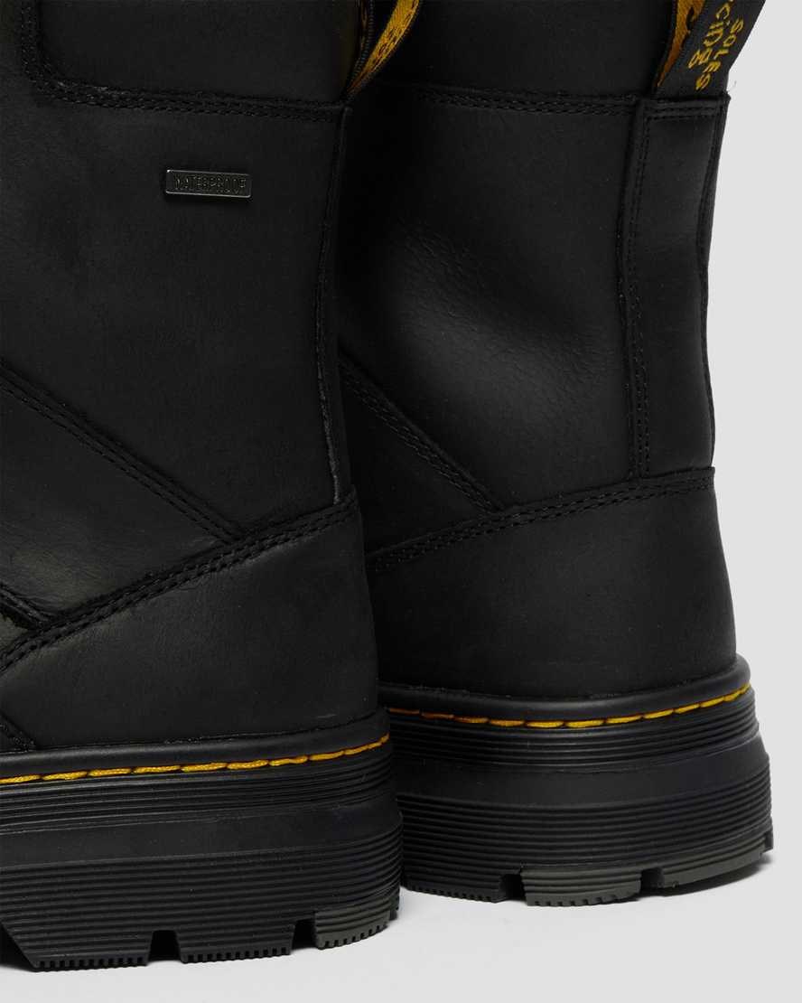 Dr Martens Iowa Waterproof Poly Men's Ankle Boots Black Republic | UYXJWR285