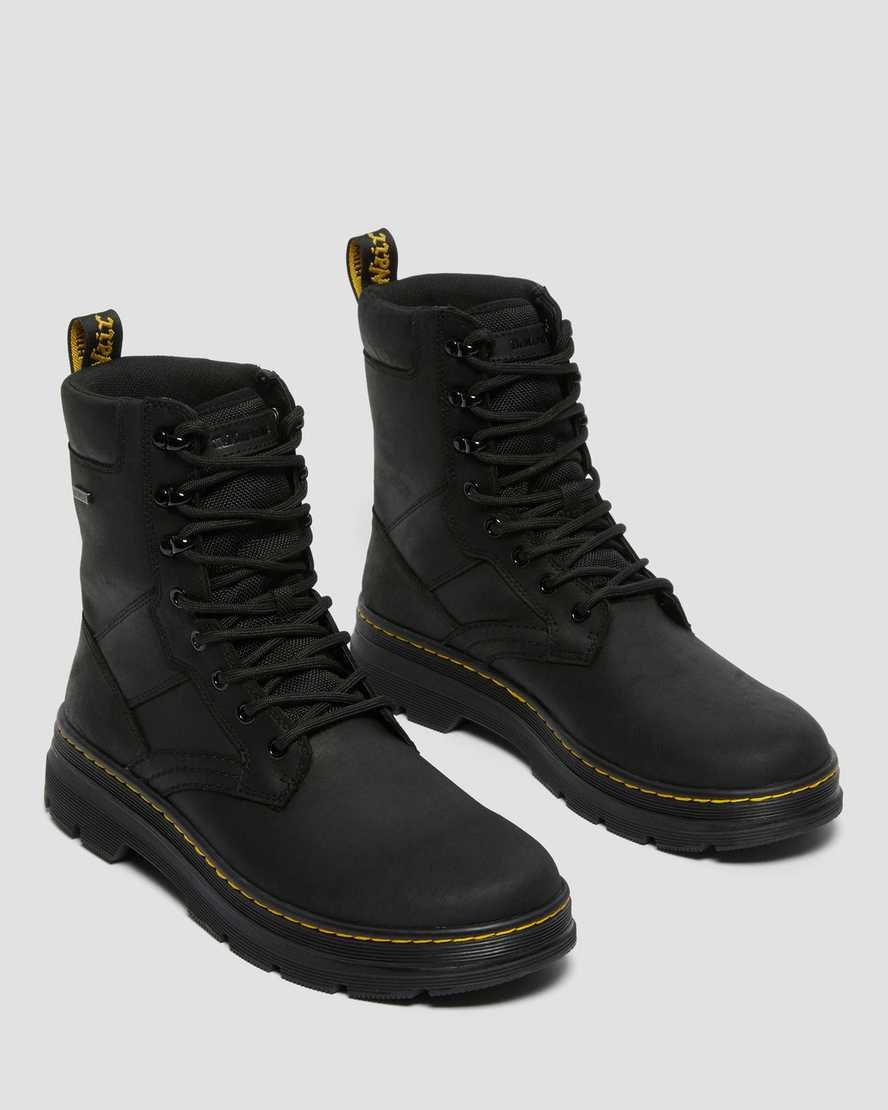 Dr Martens Iowa Waterproof Poly Men's Utility Boots Black Republic | QUSCBJ465