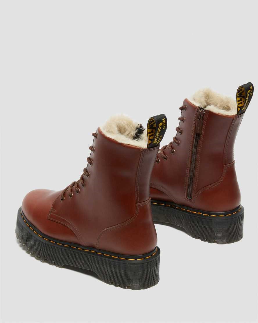 Dr Martens Jadon Faux Fur Lined Men's Ankle Boots Brown Abruzzo Wp | WSJHUM706