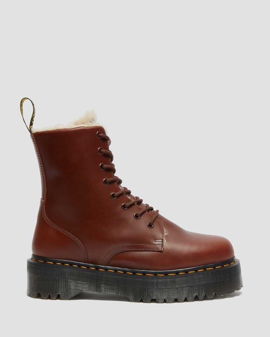 Dr Martens Jadon Faux Fur Lined Men's Ankle Boots Brown Abruzzo Wp | WSJHUM706