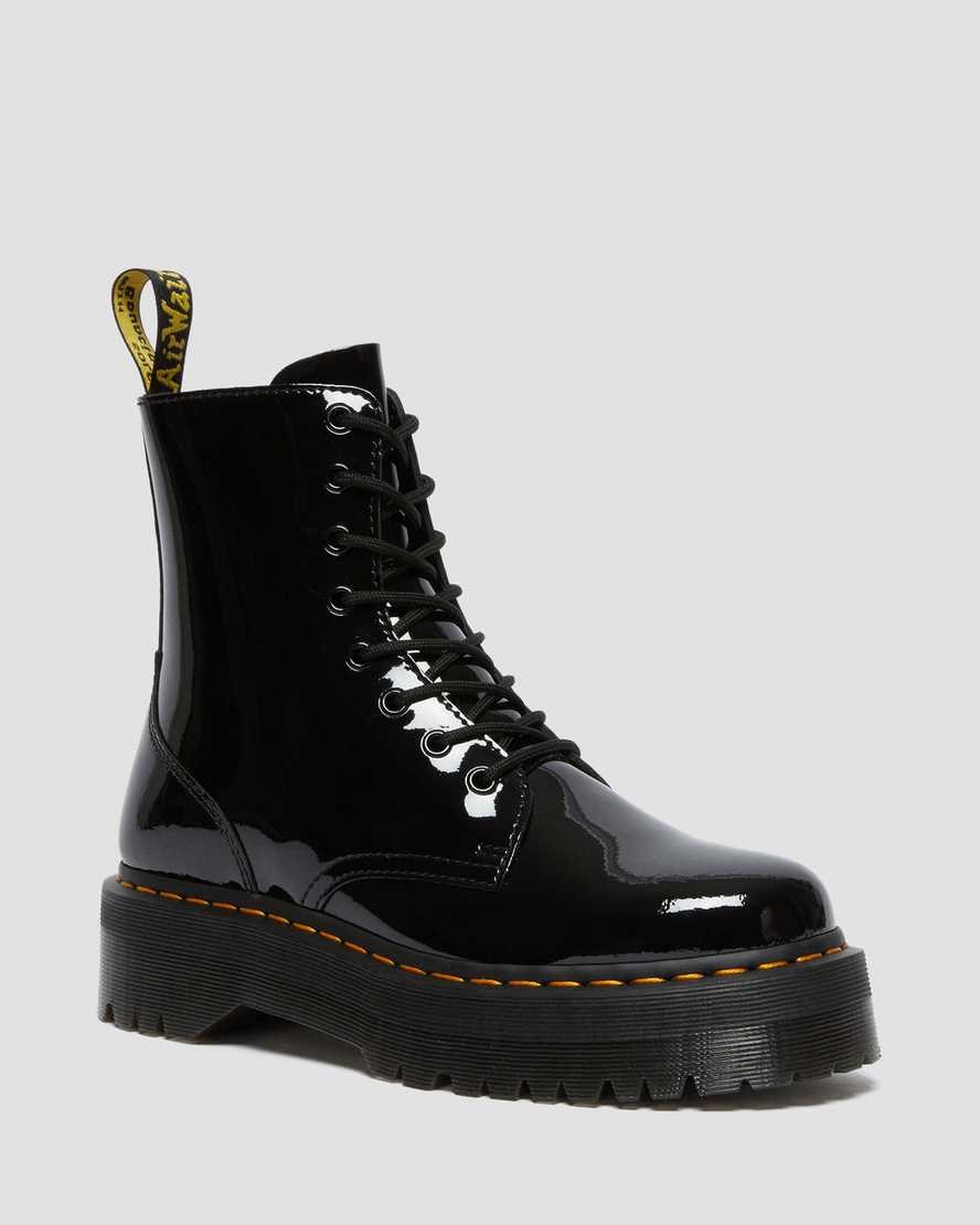 Dr Martens Jadon Patent Leather Men\'s Ankle Boots Black Patent Lamper | LQCKVN562