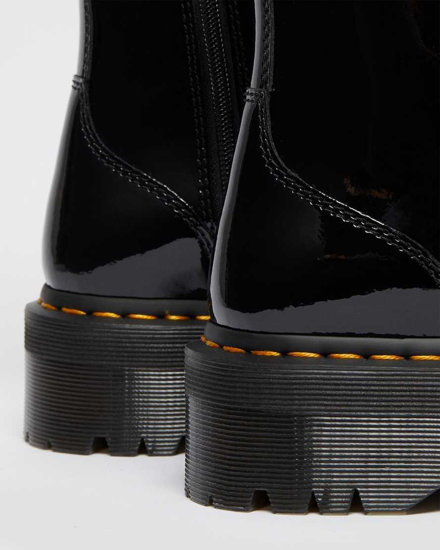 Dr Martens Jadon Patent Leather Men's Zip Up Boots Black Patent Lamper | ZSBQEA642