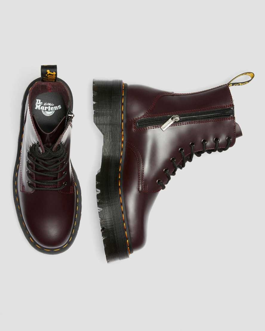 Dr Martens Jadon Smooth Leather Men's Ankle Boots Burgundy Smooth Leather | SREVTB196