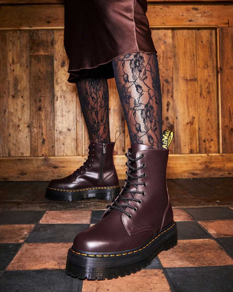 Dr Martens Jadon Smooth Leather Men's Ankle Boots Burgundy Smooth Leather | SREVTB196