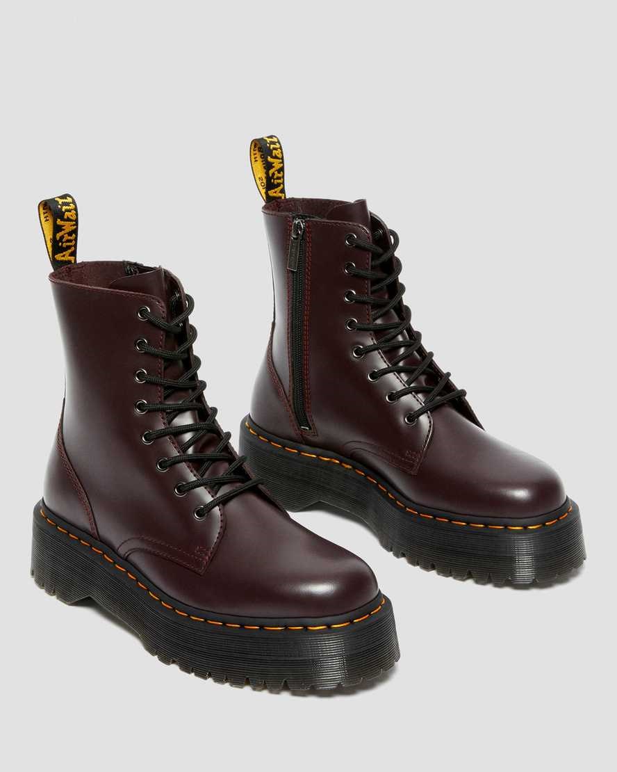 Dr Martens Jadon Smooth Leather Men's Ankle Boots Burgundy Smooth Leather | SREVTB196