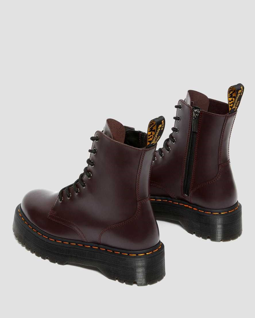 Dr Martens Jadon Smooth Leather Men's Ankle Boots Burgundy Smooth Leather | SREVTB196