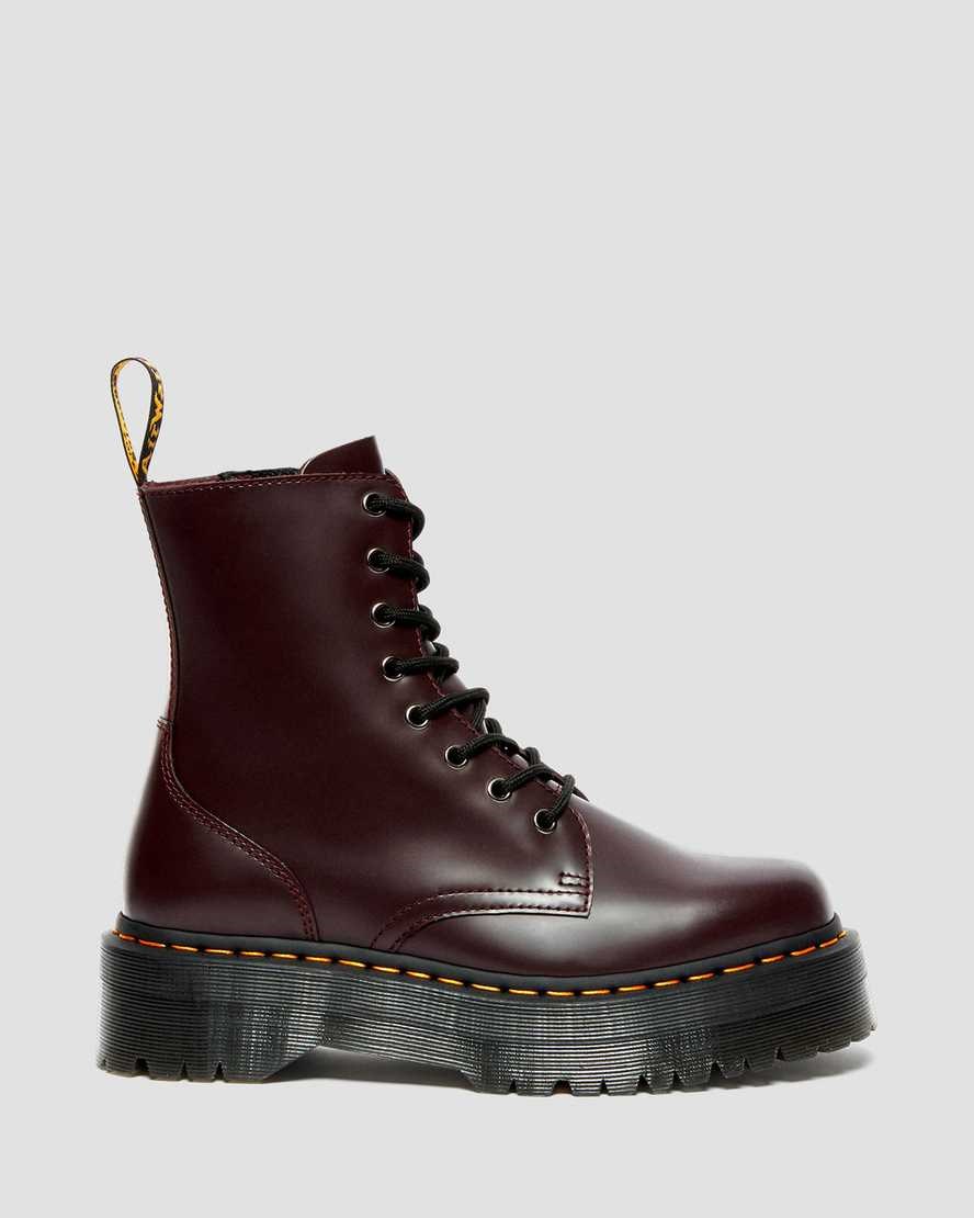 Dr Martens Jadon Smooth Leather Men's Ankle Boots Burgundy Smooth Leather | SREVTB196