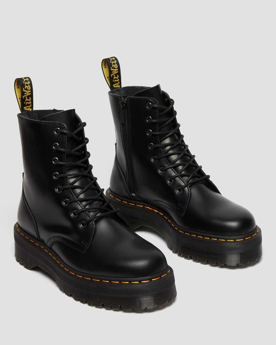 Dr Martens Jadon Smooth Leather Men's Ankle Boots Black Polished Smooth | YBSDIW584