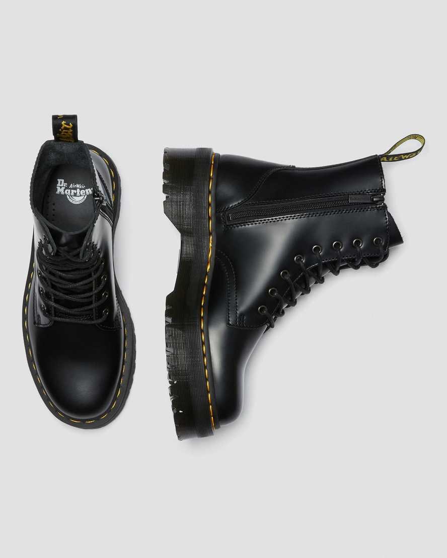 Dr Martens Jadon Smooth Leather Men's Ankle Boots Black Polished Smooth | YBSDIW584