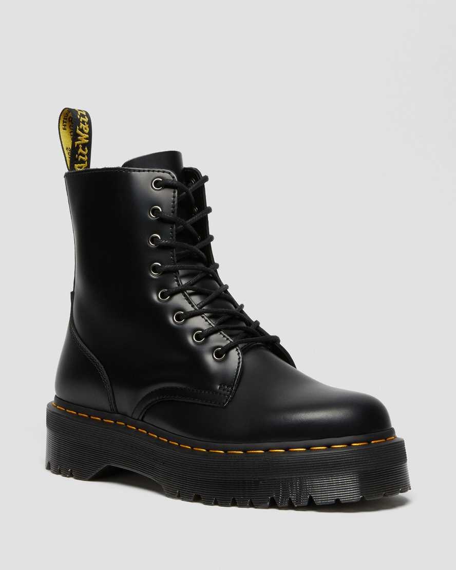 Dr Martens Jadon Smooth Leather Men\'s Ankle Boots Black Polished Smooth | YBSDIW584