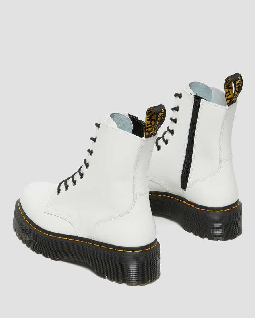 Dr Martens Jadon Smooth Leather Men's Ankle Boots White Polished Smooth | YJXRUE253