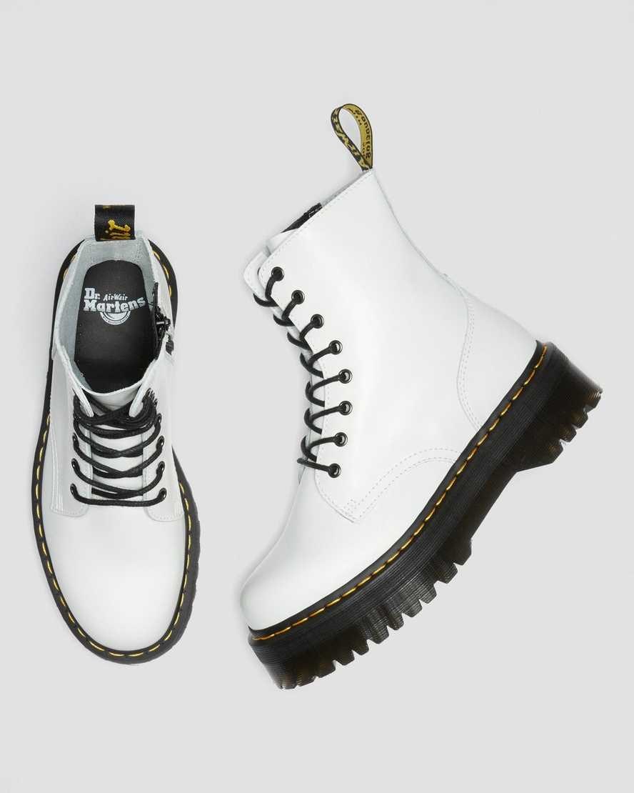 Dr Martens Jadon Smooth Leather Men's Ankle Boots White Polished Smooth | YJXRUE253