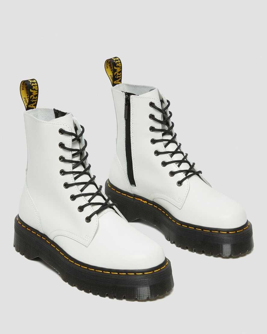 Dr Martens Jadon Smooth Leather Men's Ankle Boots White Polished Smooth | YJXRUE253