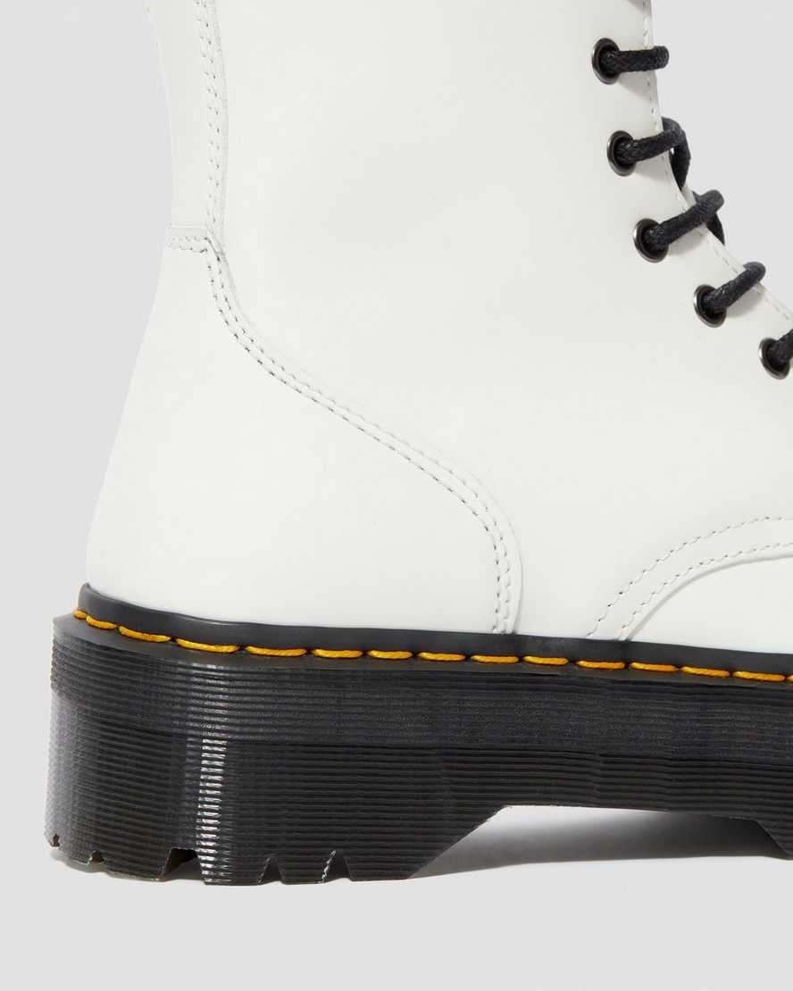 Dr Martens Jadon Smooth Leather Men's Lace Up Boots White Polished Smooth | NLTFOG956