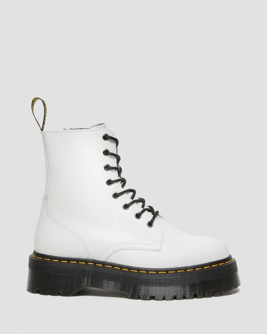 Dr Martens Jadon Smooth Leather Women's Lace Up Boots White Polished Smooth | TOPACQ387