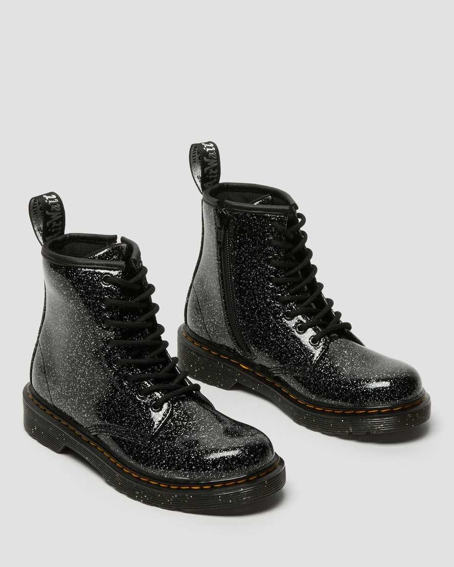 Dr Martens Junior 1460 Glitter Kids' Lace Up Boots Black Cosmic Glitter | MNTLZK821