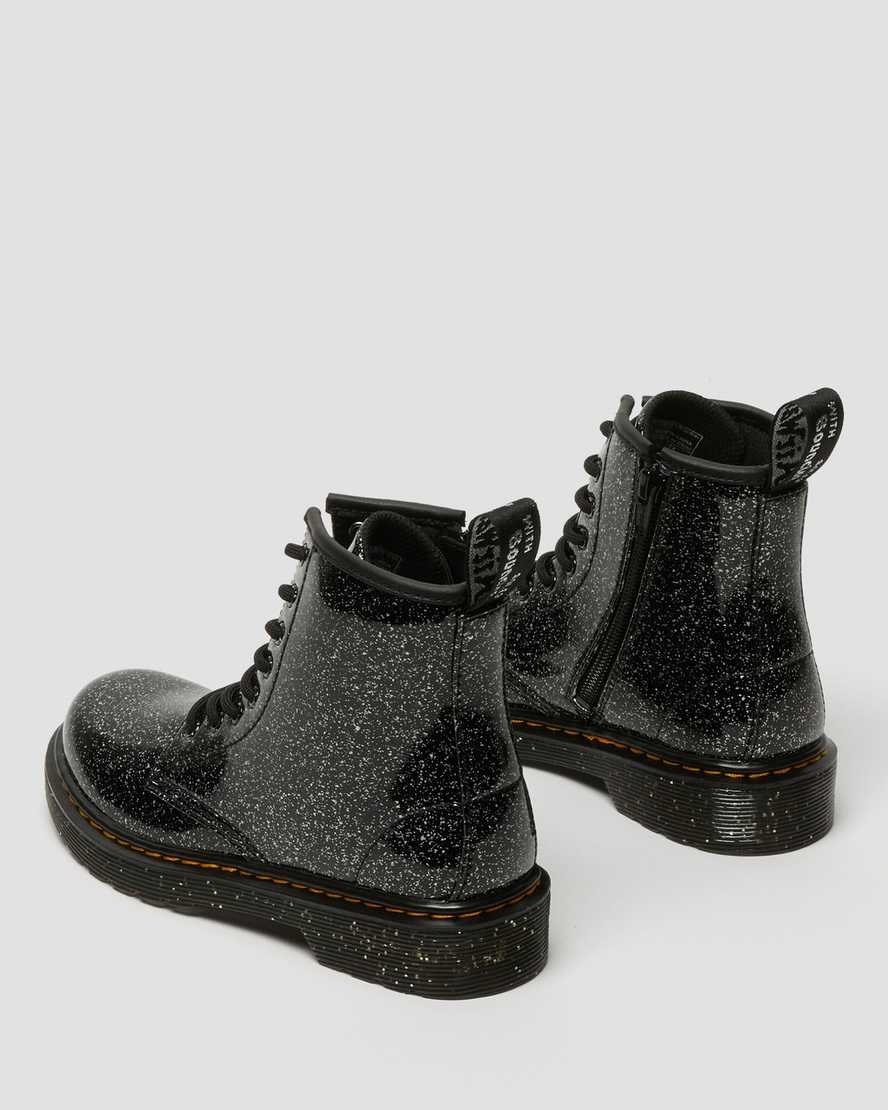 Dr Martens Junior 1460 Glitter Kids' Lace Up Boots Black Cosmic Glitter | MNTLZK821