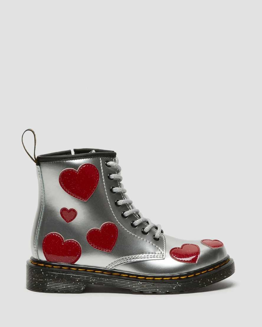 Dr Martens Junior 1460 Glitter Star Patent Kids' Lace Up Boots Metallic Patent Lamper | QLENPR193