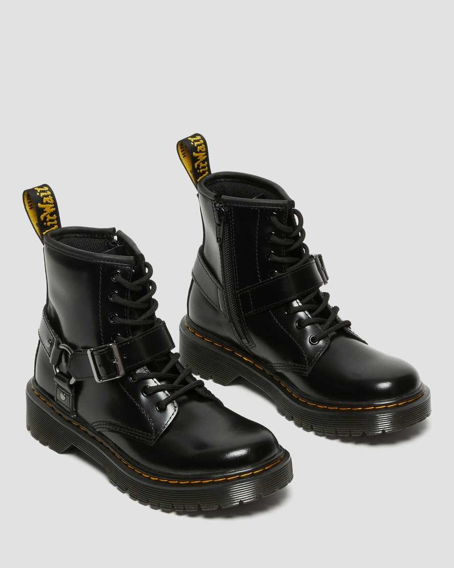 Dr Martens Junior 1460 Harness Leather Kids' Booties Black Lissome | YRTKHA958