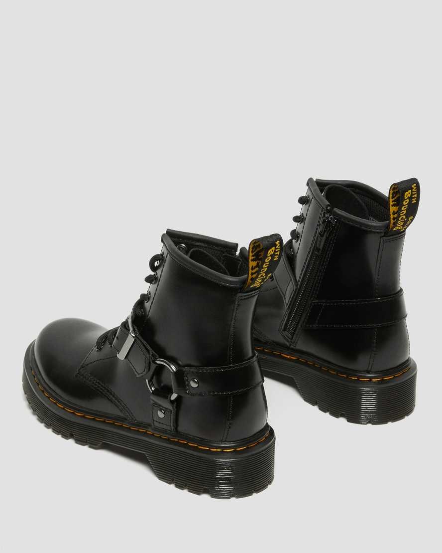 Dr Martens Junior 1460 Harness Leather Kids' Booties Black Lissome | YRTKHA958