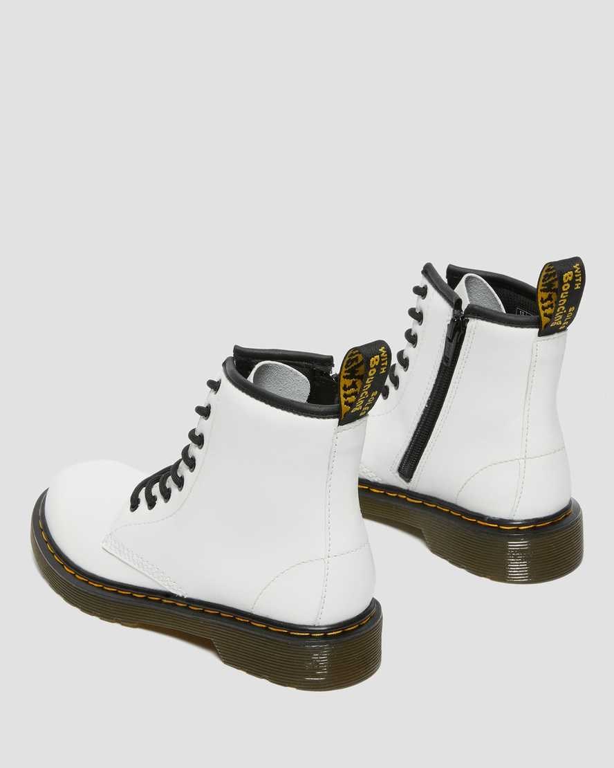 Dr Martens Junior 1460 Leather Kids' Lace Up Boots White Romario | JEDQHK012