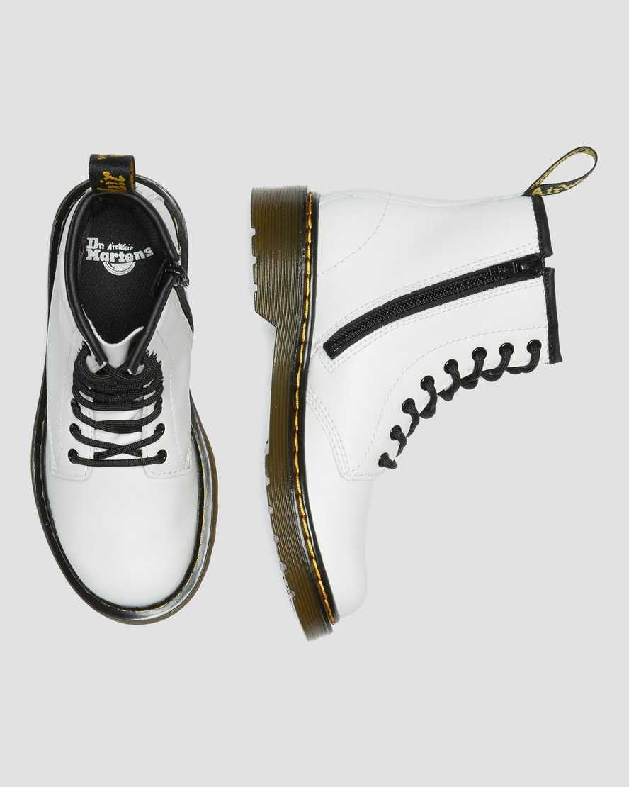 Dr Martens Junior 1460 Leather Kids' Lace Up Boots White Romario | JEDQHK012