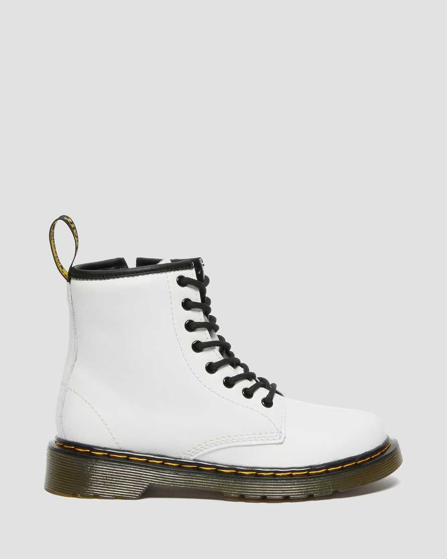 Dr Martens Junior 1460 Leather Kids' Lace Up Boots White Romario | JEDQHK012