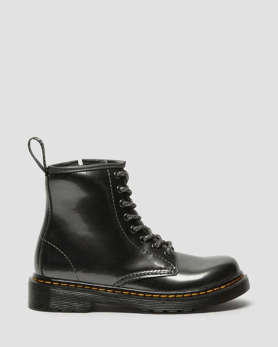 Dr Martens Junior 1460 Metallic Kids' Lace Up Boots Grey Spark | MGUHPR421