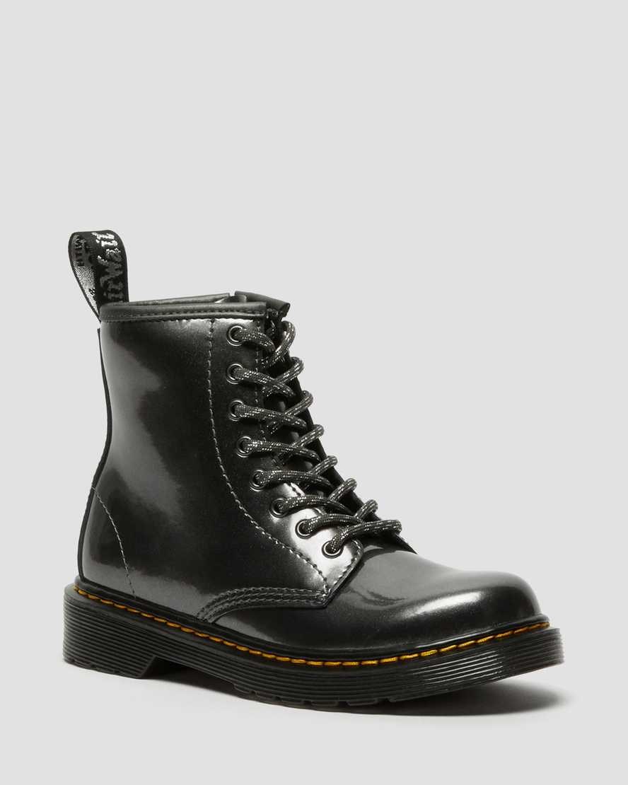 Dr Martens Junior 1460 Metallic Kids' Lace Up Boots Grey Spark | MGUHPR421