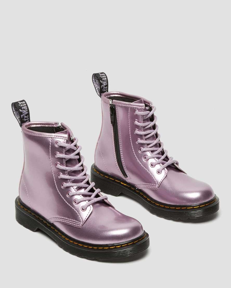 Dr Martens Junior 1460 Metallic Kids' Lace Up Boots Pink Spark | VAHECS148