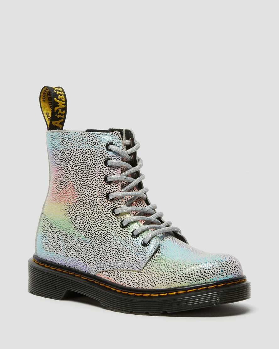 Dr Martens Junior 1460 Pascal Iridescent Kids' Lace Up Boots Multi Kidray | ESGHUW129