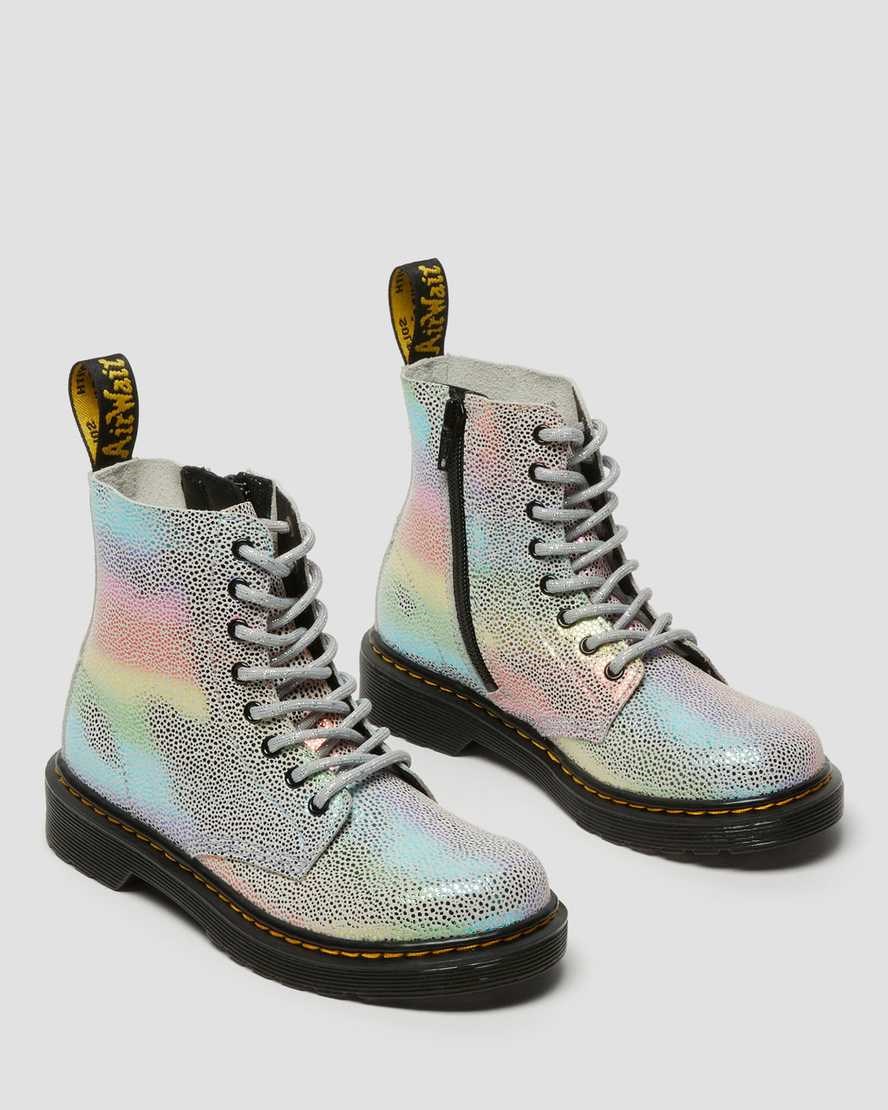 Dr Martens Junior 1460 Pascal Iridescent Kids' Lace Up Boots Multi Kidray | ESGHUW129