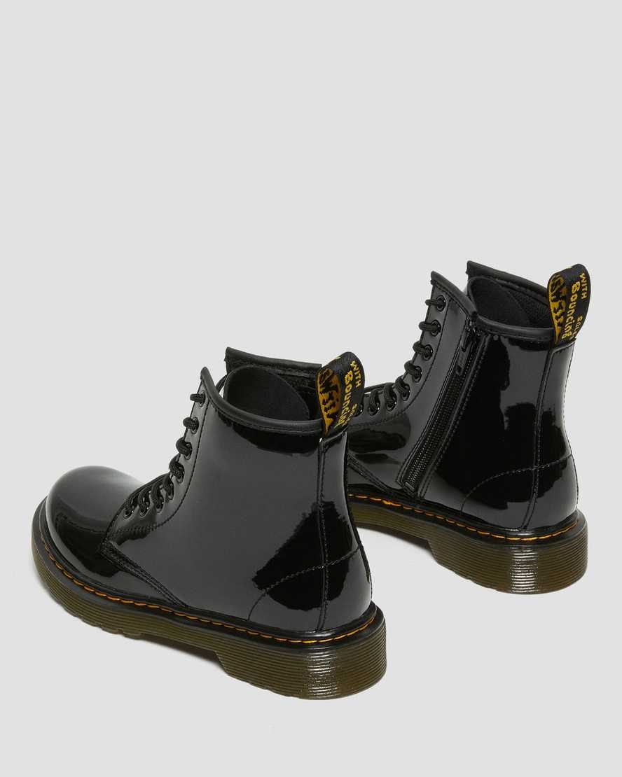 Dr Martens Junior 1460 Patent Leather Kids' Lace Up Boots Black Patent Lamper | CFQDXY580