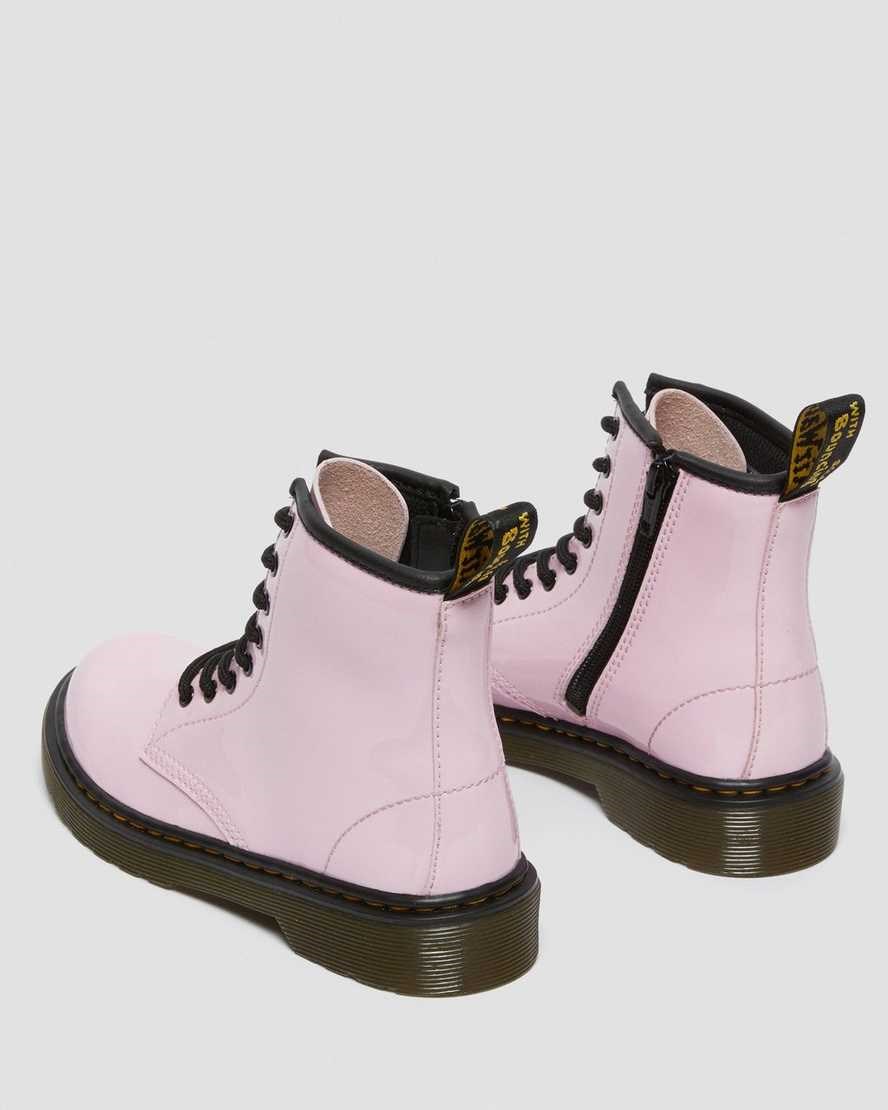 Dr Martens Junior 1460 Patent Leather Kids' Lace Up Boots Pale Pink Patent Lamper | TAYIGJ412