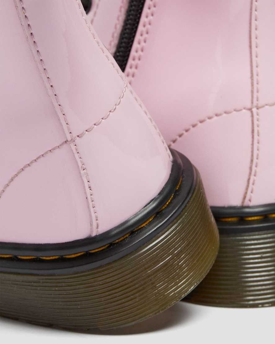 Dr Martens Junior 1460 Patent Leather Kids' Lace Up Boots Pale Pink Patent Lamper | TAYIGJ412