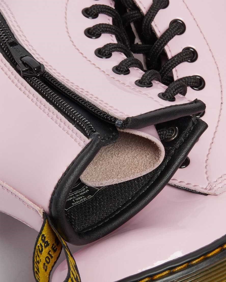 Dr Martens Junior 1460 Patent Leather Kids' Lace Up Boots Pale Pink Patent Lamper | TAYIGJ412