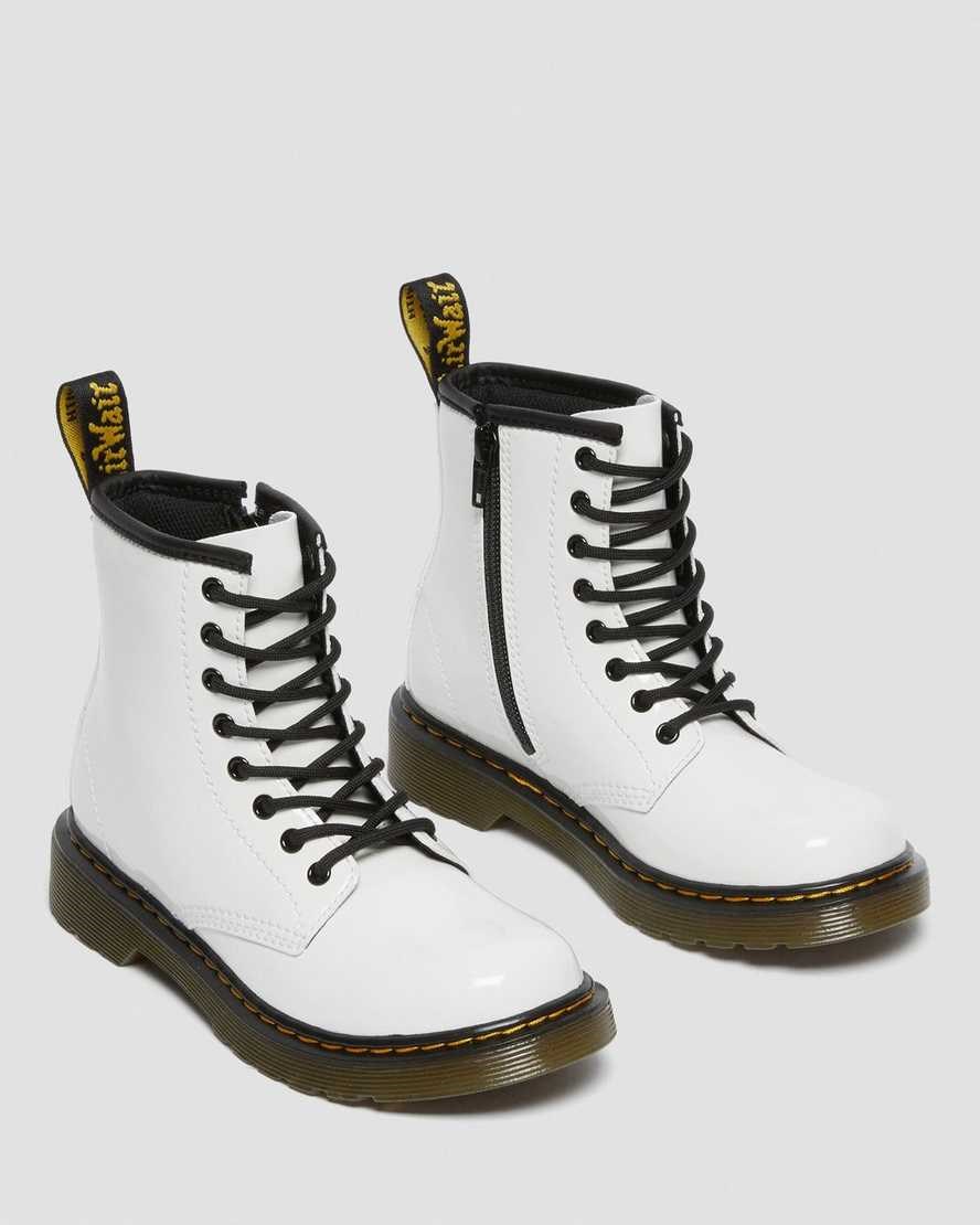 Dr Martens Junior 1460 Patent Leather Kids' Lace Up Boots Patent Lamper | WBZYMD496