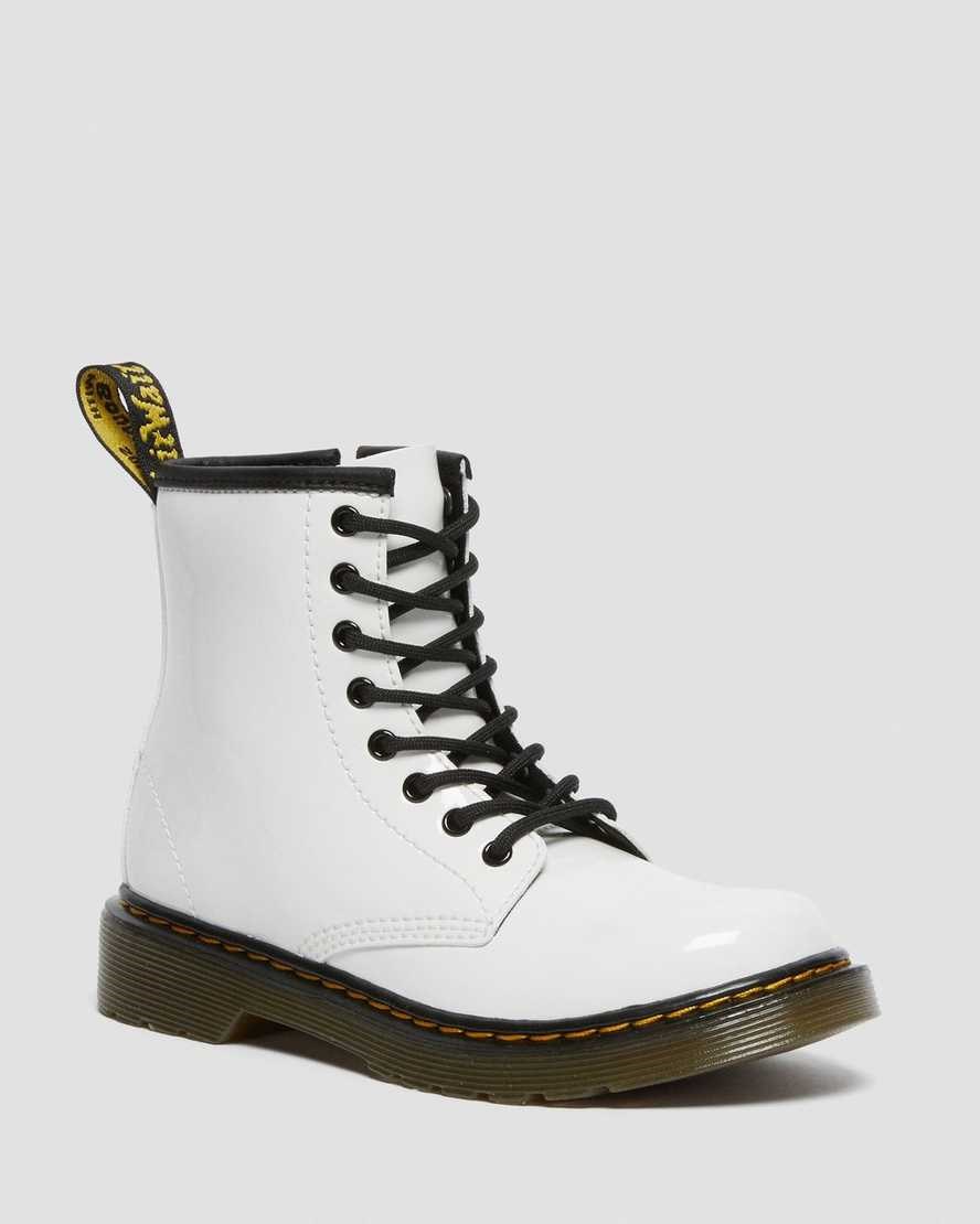 Dr Martens Junior 1460 Patent Leather Kids' Lace Up Boots Patent Lamper | WBZYMD496