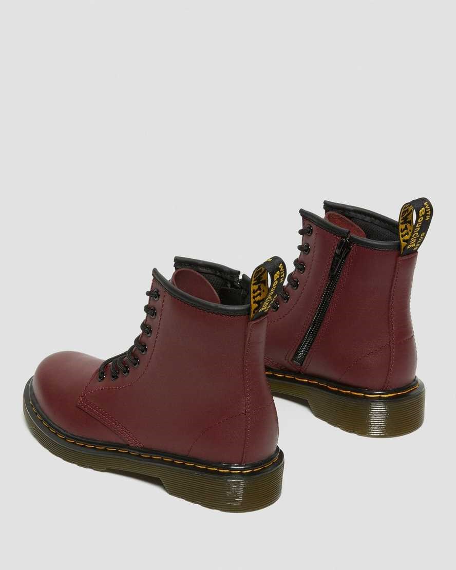 Dr Martens Junior 1460 Softy T Leather Kids' Lace Up Boots Cherry Red Softy T | QDWLUK704