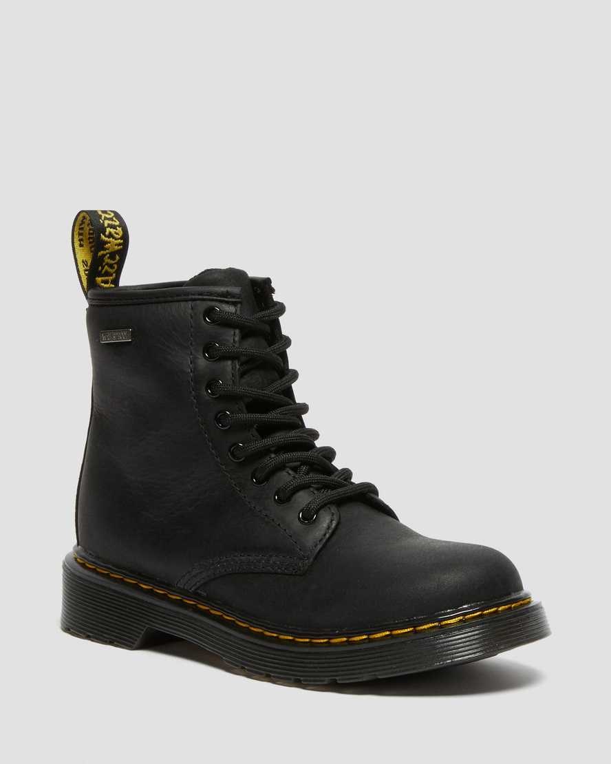 Dr Martens Junior 1460 Waterproof Leather Kids' Booties Black Republic Wp | KPQFBJ564