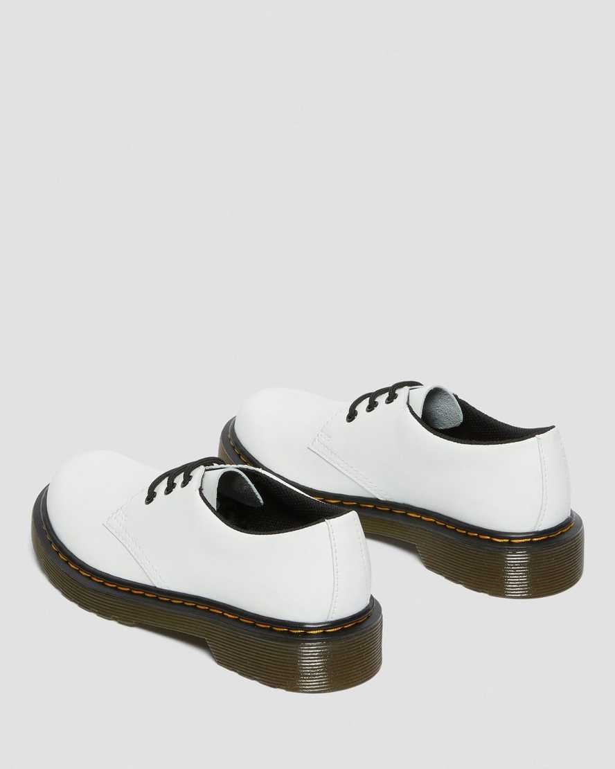 Dr Martens Junior 1461 Leather Kids' Lace Up Shoes White Romario | SVJERG983