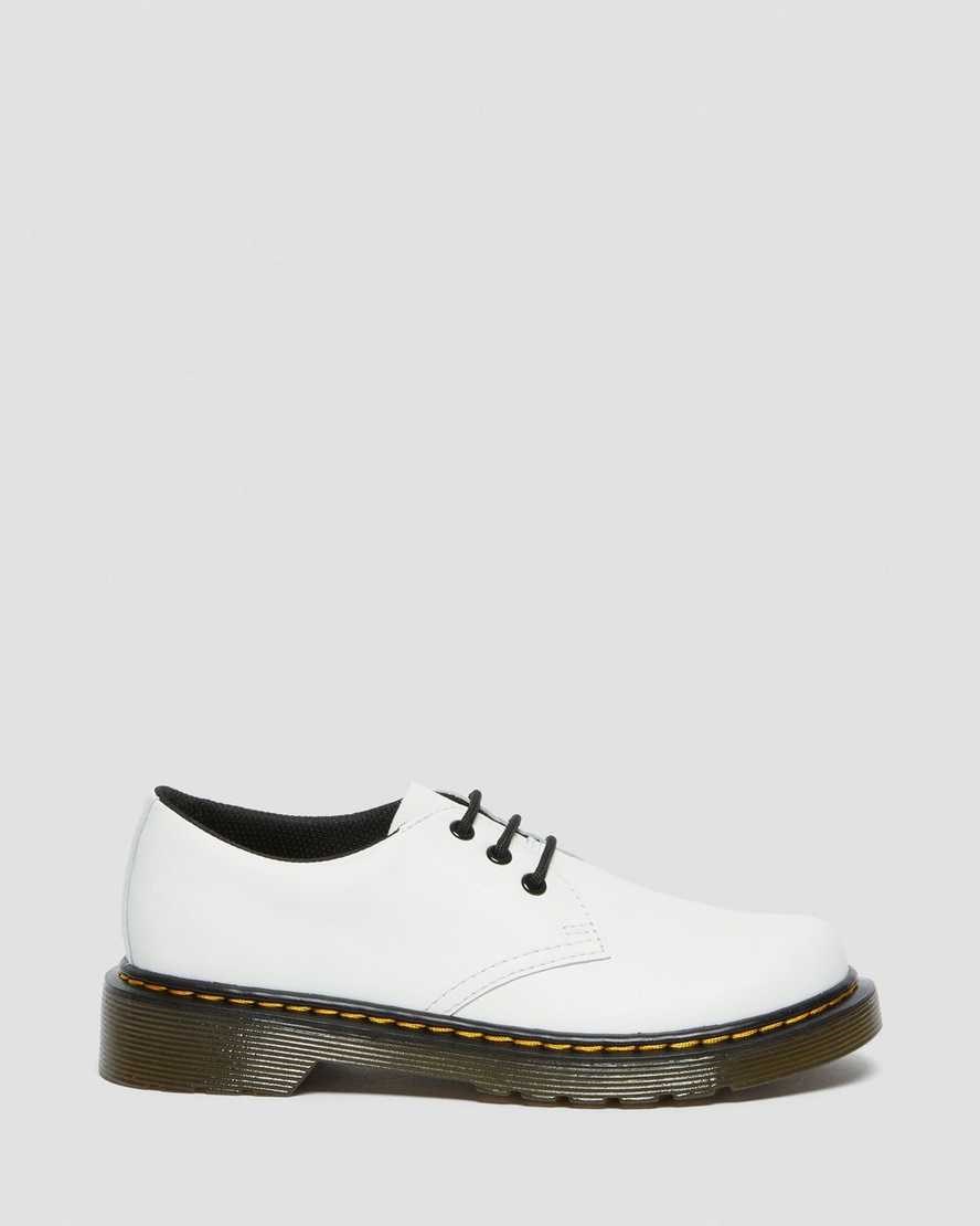 Dr Martens Junior 1461 Leather Kids' Lace Up Shoes White Romario | SVJERG983