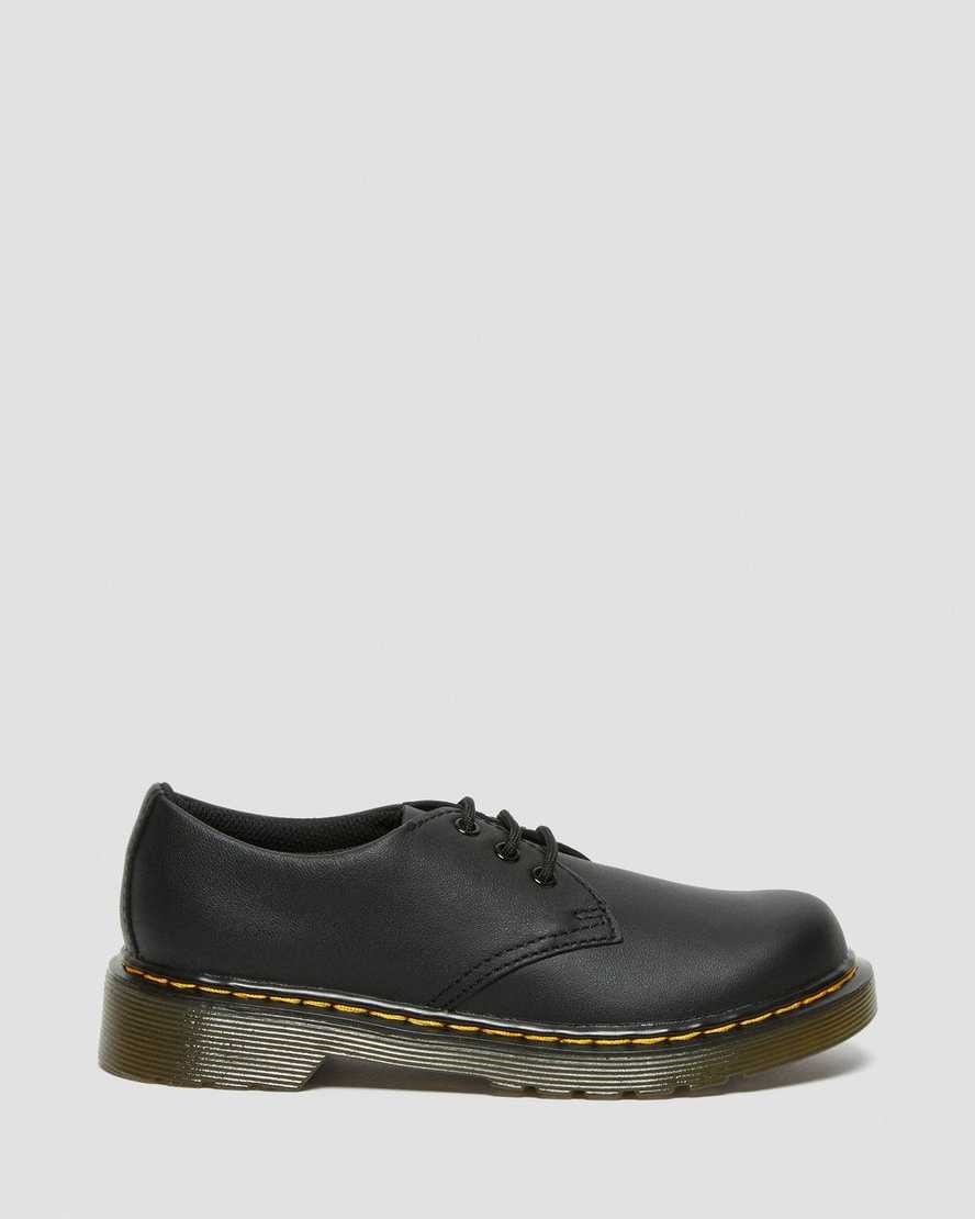 Dr Martens Junior 1461 Softy T Leather Kids' Oxford Shoes Black Romario | HQZPYU671