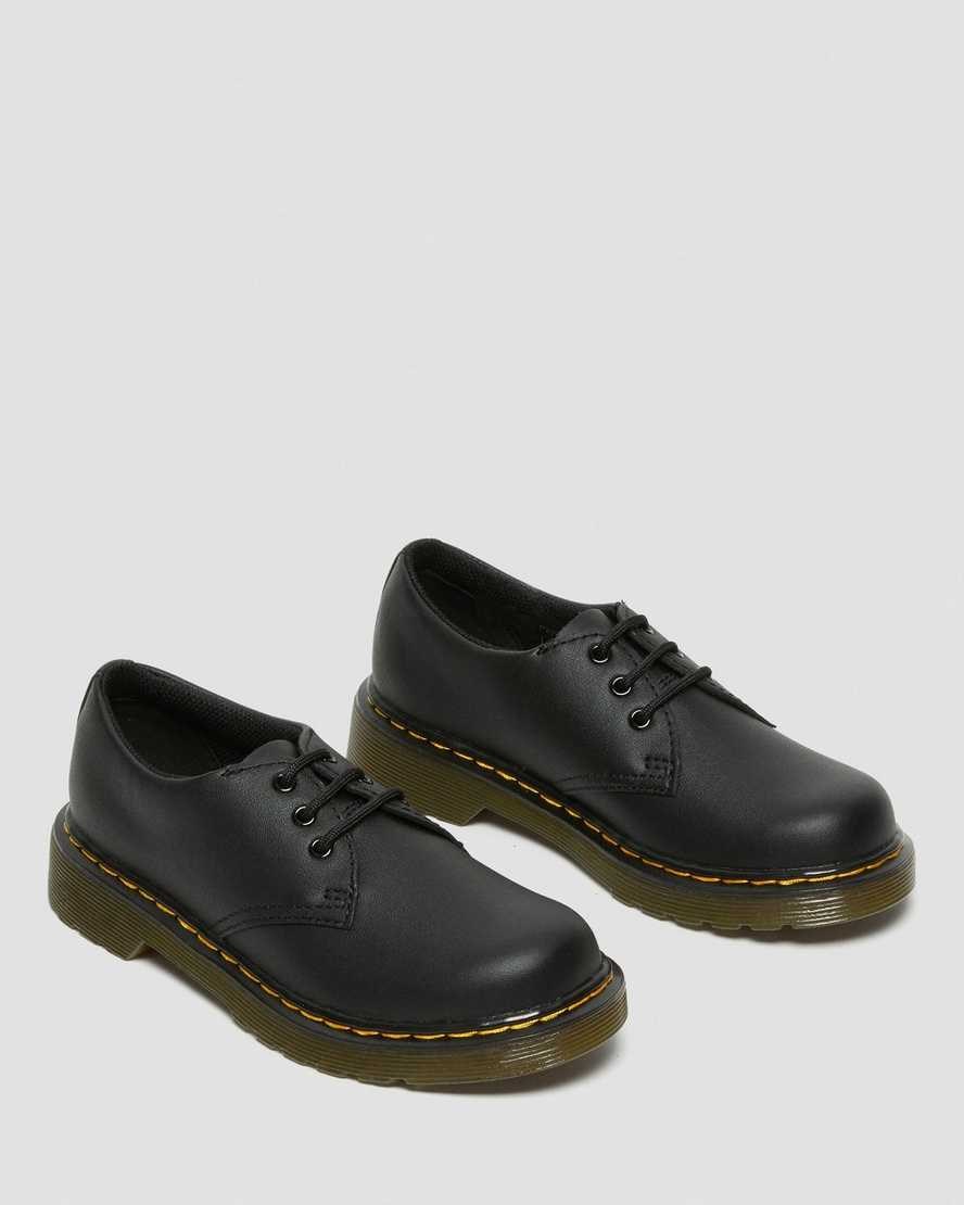 Dr Martens Junior 1461 Softy T Leather Kids' Oxford Shoes Black Romario | HQZPYU671