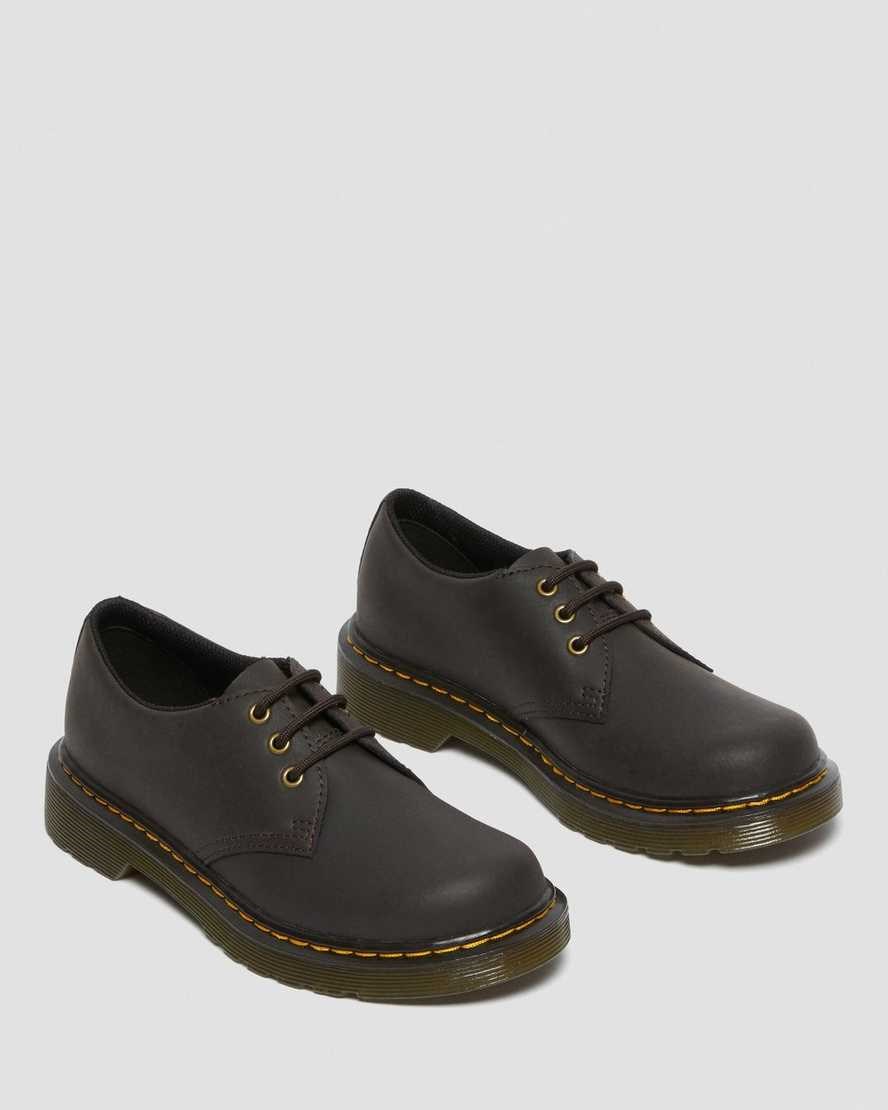 Dr Martens Junior 1461 Wildhorse Leather Kids' Oxford Shoes Dark Brown Wildhorse Lamper | HUBLNC120