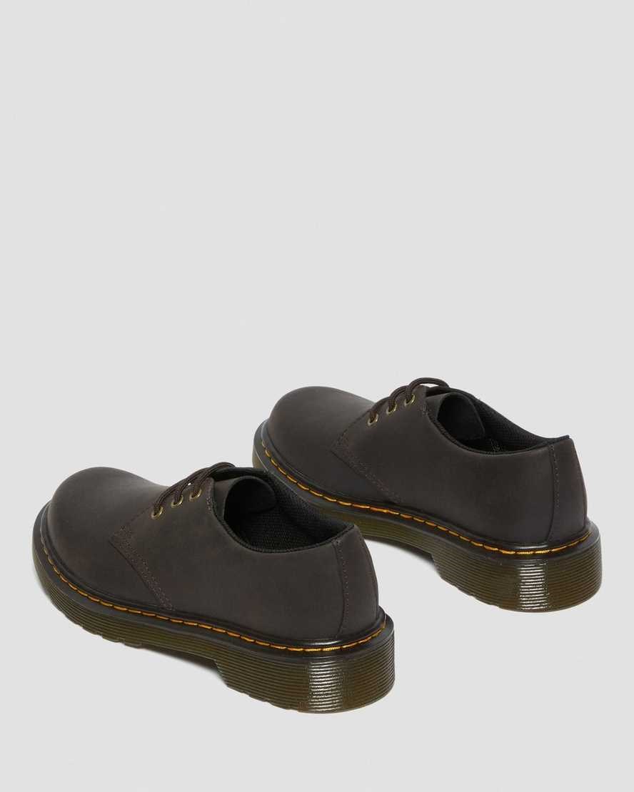 Dr Martens Junior 1461 Wildhorse Leather Kids' Oxford Shoes Dark Brown Wildhorse Lamper | HUBLNC120