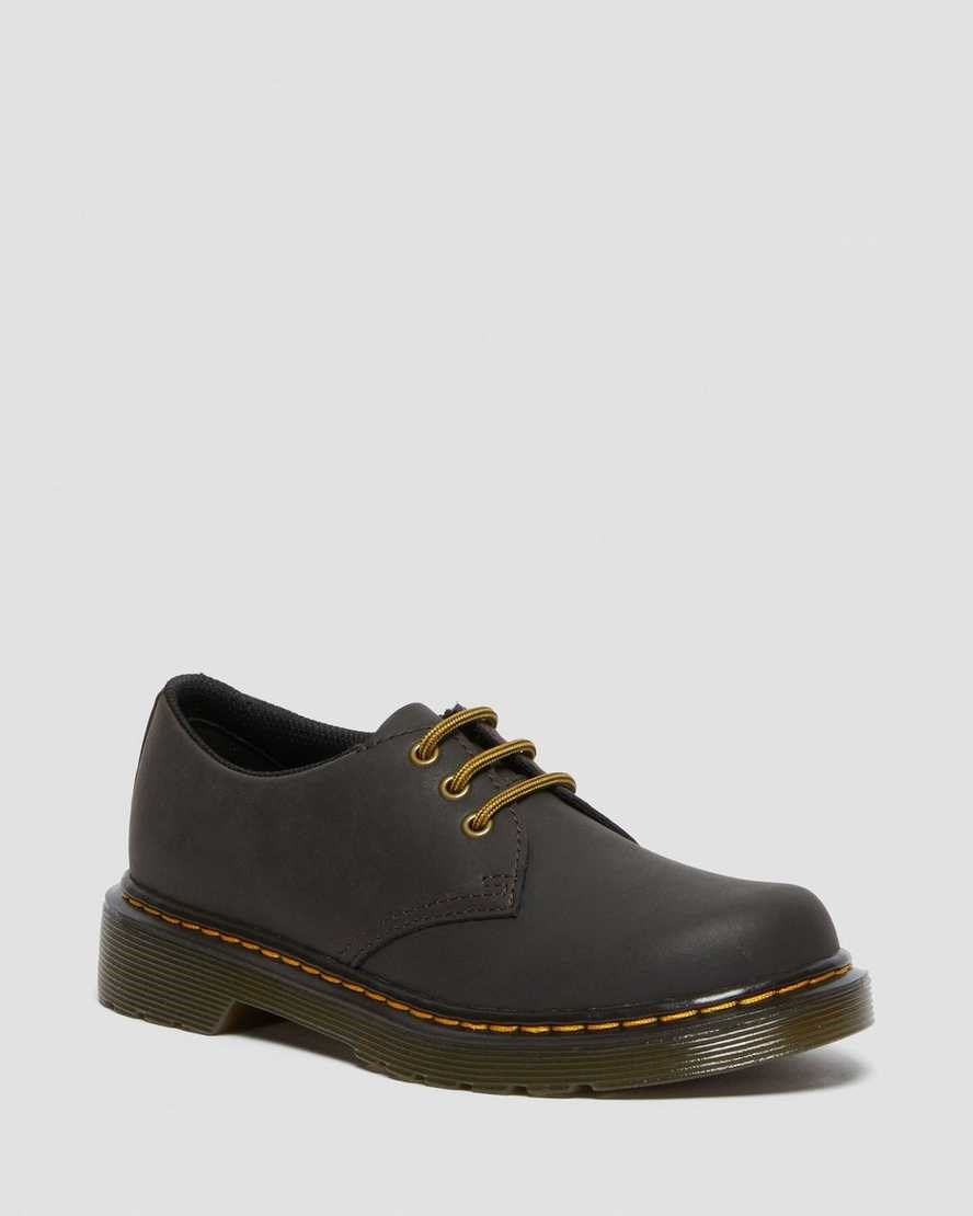 Dr Martens Junior 1461 Wildhorse Leather Kids\' Oxford Shoes Dark Brown Wildhorse Lamper | HUBLNC120