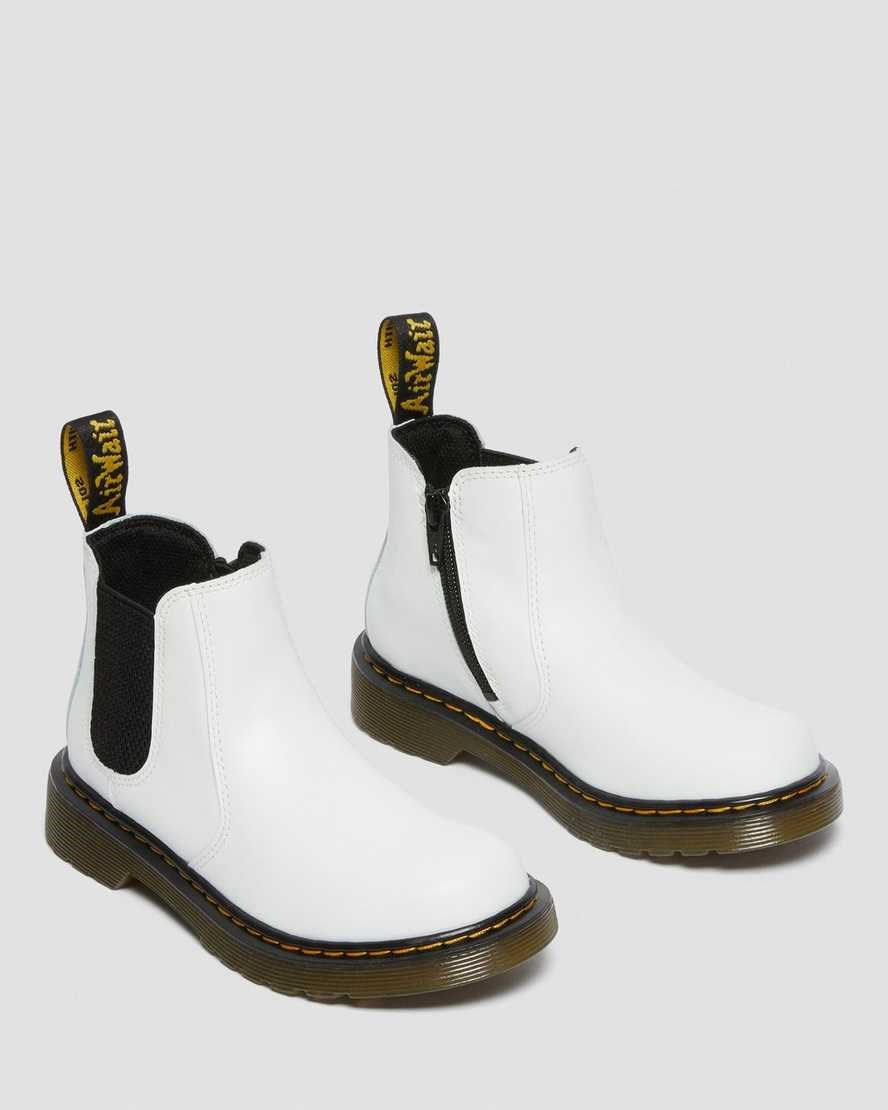 Dr Martens Junior 2976 Leather Kids' Chelsea Boots White Romario | PLWAMQ081