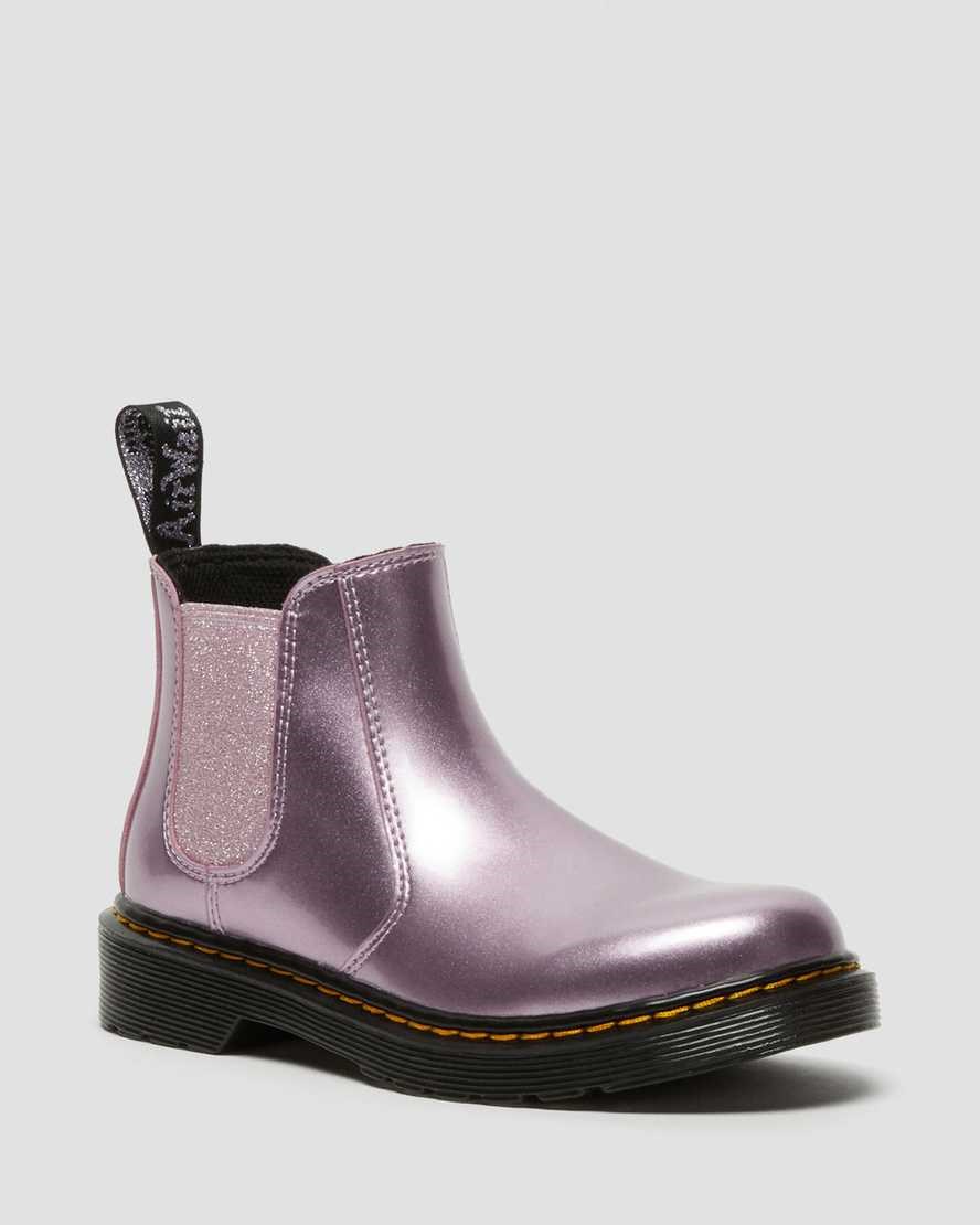 Dr Martens Junior 2976 Metallic Kids\' Chelsea Boots Pink Spark | FDUZQB961